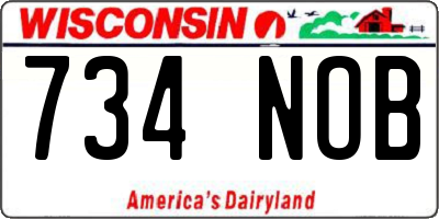 WI license plate 734NOB