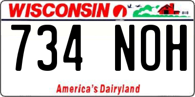 WI license plate 734NOH