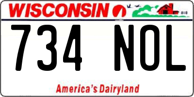 WI license plate 734NOL