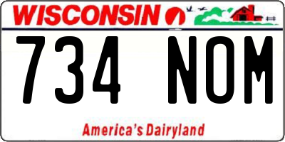 WI license plate 734NOM