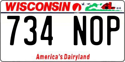 WI license plate 734NOP