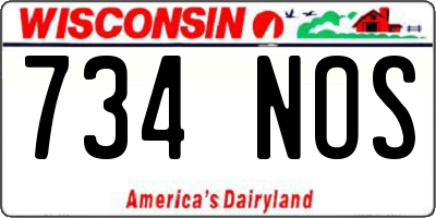 WI license plate 734NOS