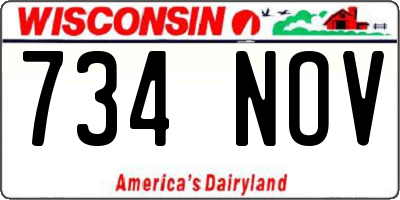 WI license plate 734NOV