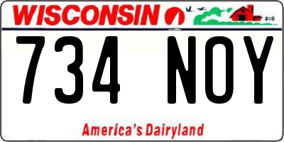 WI license plate 734NOY