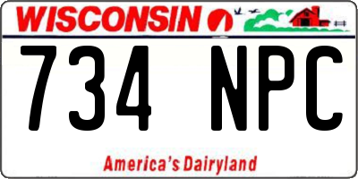 WI license plate 734NPC
