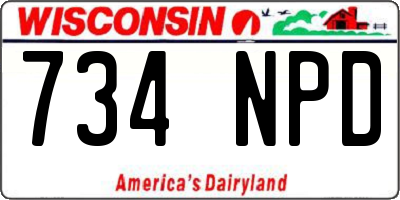 WI license plate 734NPD