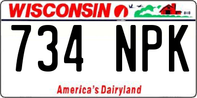 WI license plate 734NPK