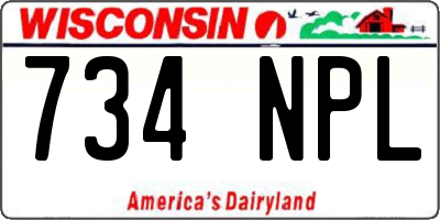 WI license plate 734NPL