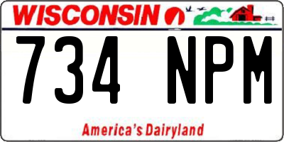WI license plate 734NPM