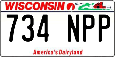WI license plate 734NPP