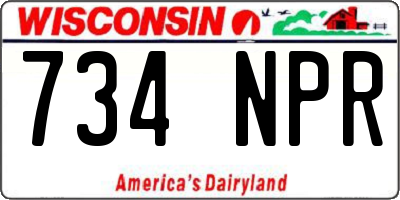 WI license plate 734NPR