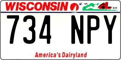 WI license plate 734NPY