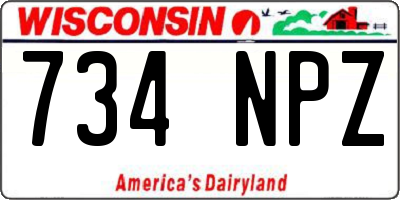 WI license plate 734NPZ