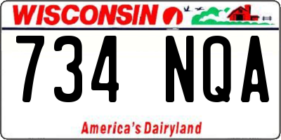 WI license plate 734NQA