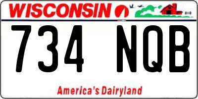 WI license plate 734NQB