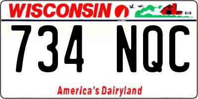 WI license plate 734NQC