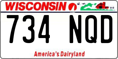 WI license plate 734NQD