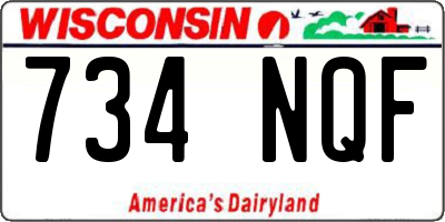 WI license plate 734NQF