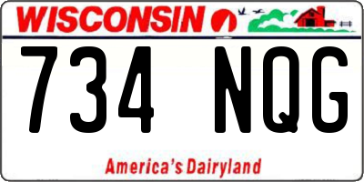 WI license plate 734NQG