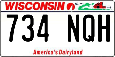 WI license plate 734NQH
