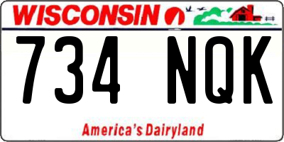 WI license plate 734NQK