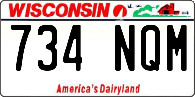 WI license plate 734NQM