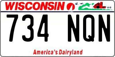 WI license plate 734NQN