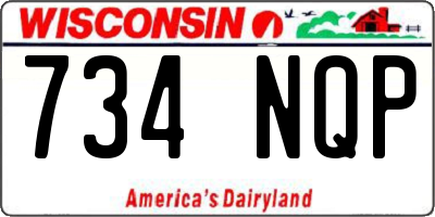 WI license plate 734NQP