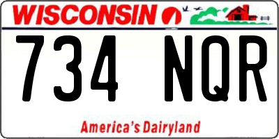 WI license plate 734NQR