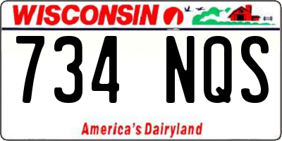 WI license plate 734NQS