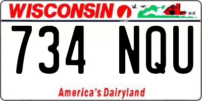 WI license plate 734NQU