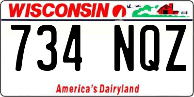 WI license plate 734NQZ