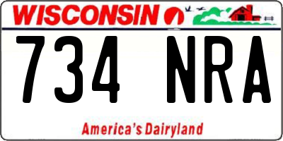 WI license plate 734NRA