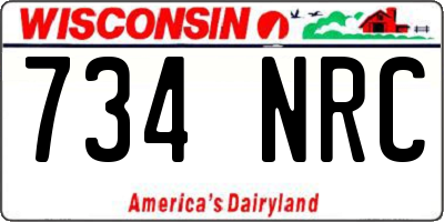 WI license plate 734NRC