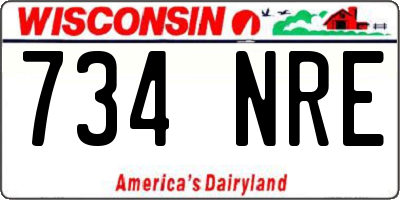 WI license plate 734NRE