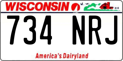 WI license plate 734NRJ