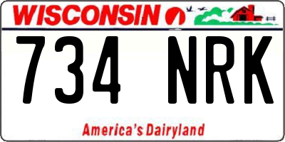 WI license plate 734NRK