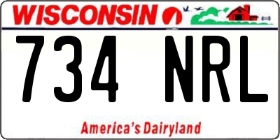 WI license plate 734NRL