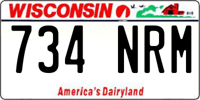 WI license plate 734NRM