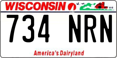WI license plate 734NRN