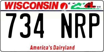 WI license plate 734NRP