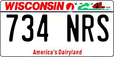 WI license plate 734NRS