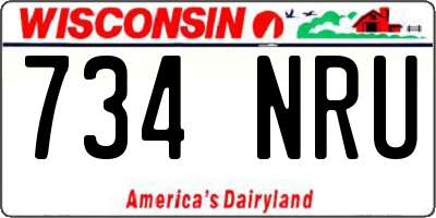 WI license plate 734NRU
