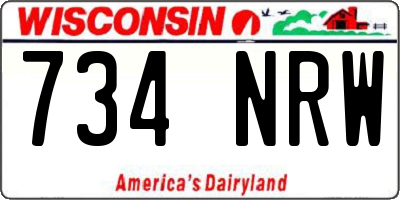 WI license plate 734NRW