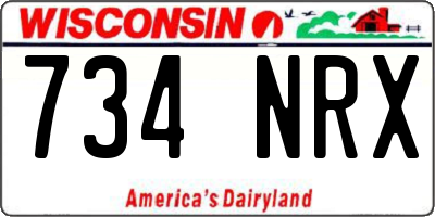 WI license plate 734NRX