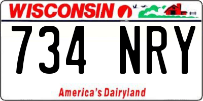 WI license plate 734NRY