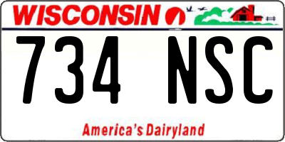 WI license plate 734NSC