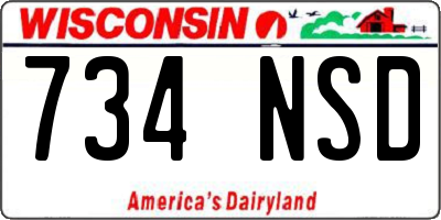 WI license plate 734NSD