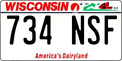 WI license plate 734NSF