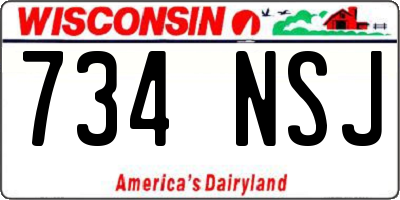 WI license plate 734NSJ